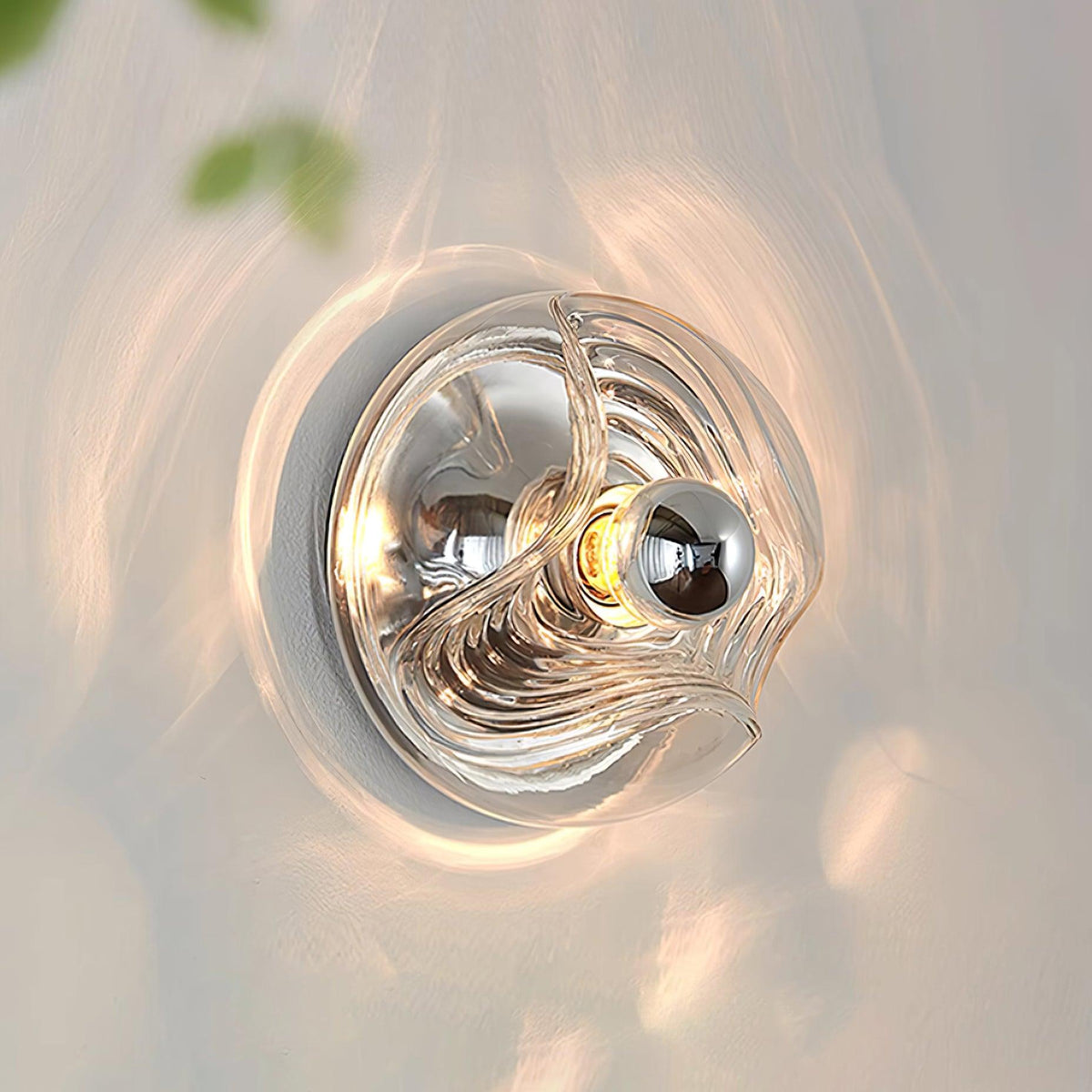 Wandleuchte Swirl Texture Transparent Bernsteinfarben Rauchgrau Moderner Akzent
