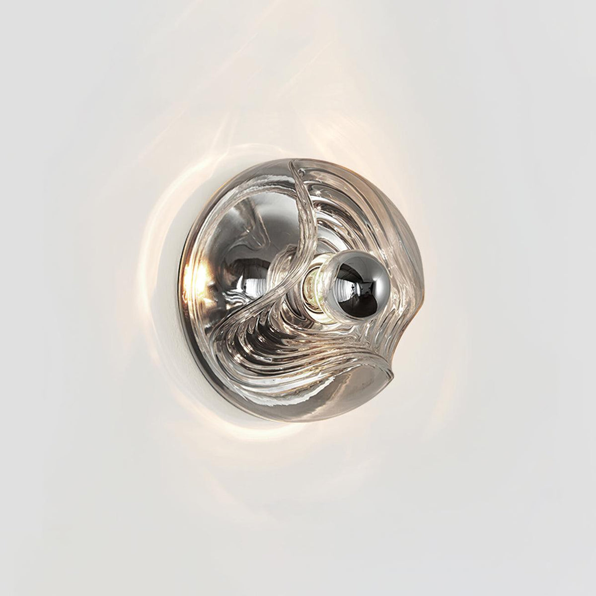 Wandleuchte Swirl Texture Transparent Bernsteinfarben Rauchgrau Moderner Akzent