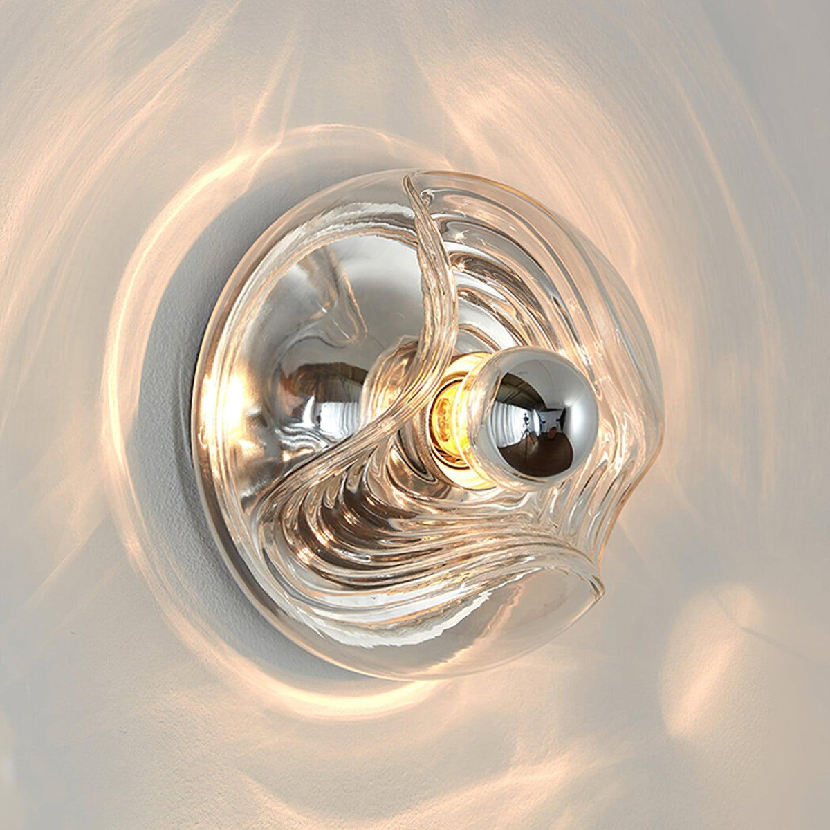 Wandleuchte Swirl Texture Transparent Bernsteinfarben Rauchgrau Moderner Akzent