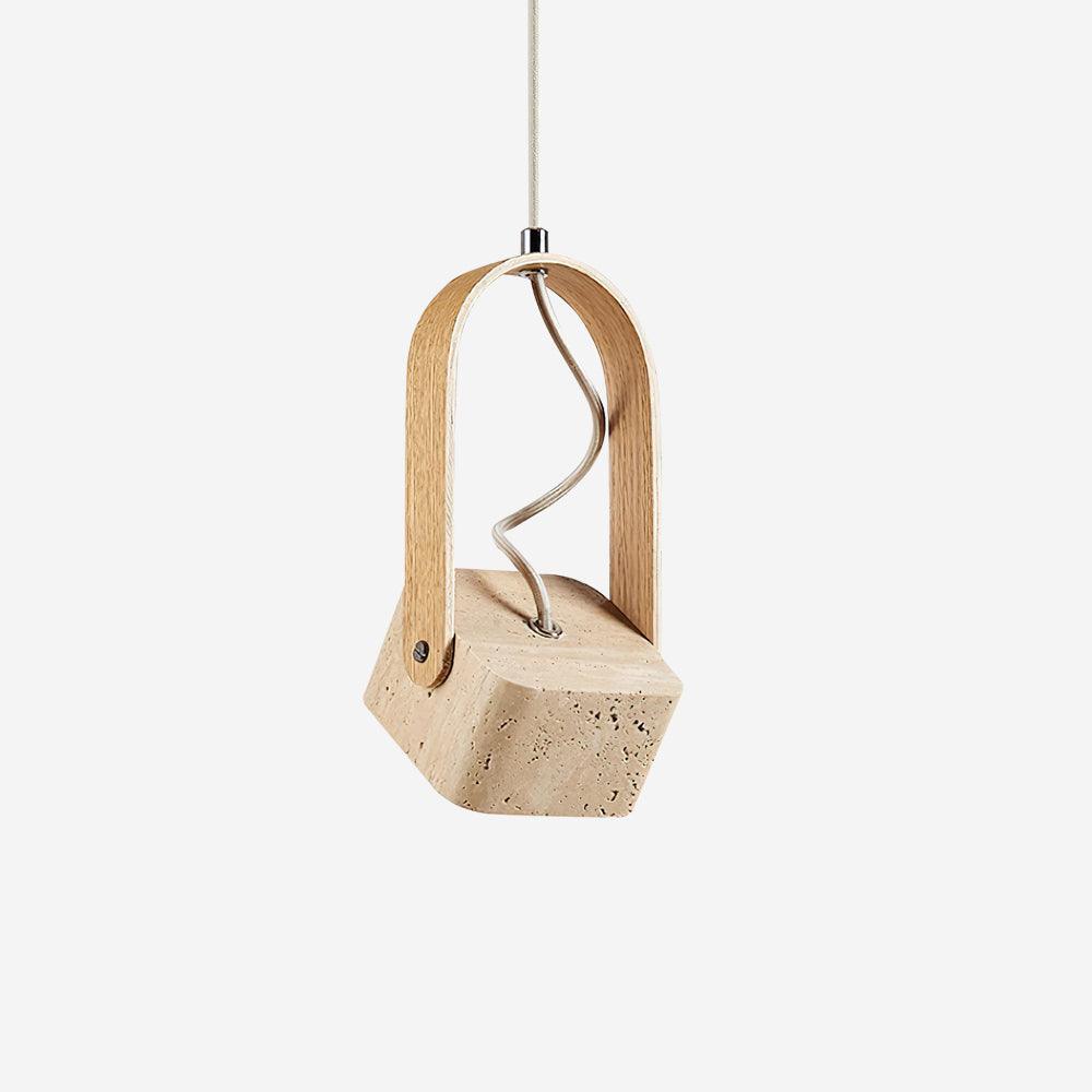 Cesta Pendelleuchte quadratisch Gelb Travertin