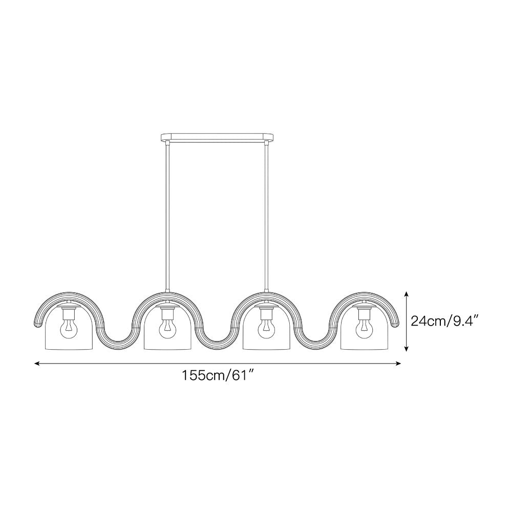 Lenox Kronleuchter lineare Kronleuchte aus Glas