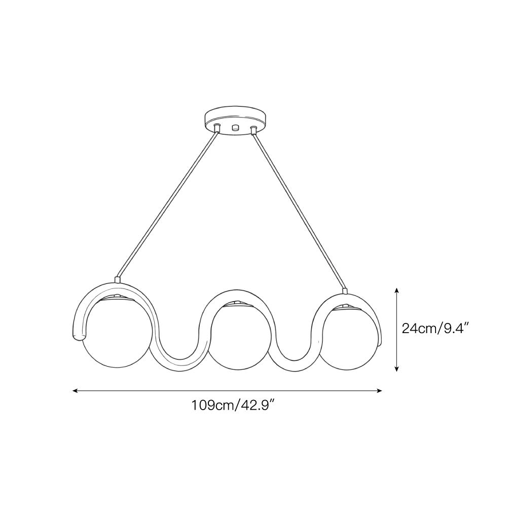 Elowis Linear Pendelleuchte mit Kugeln