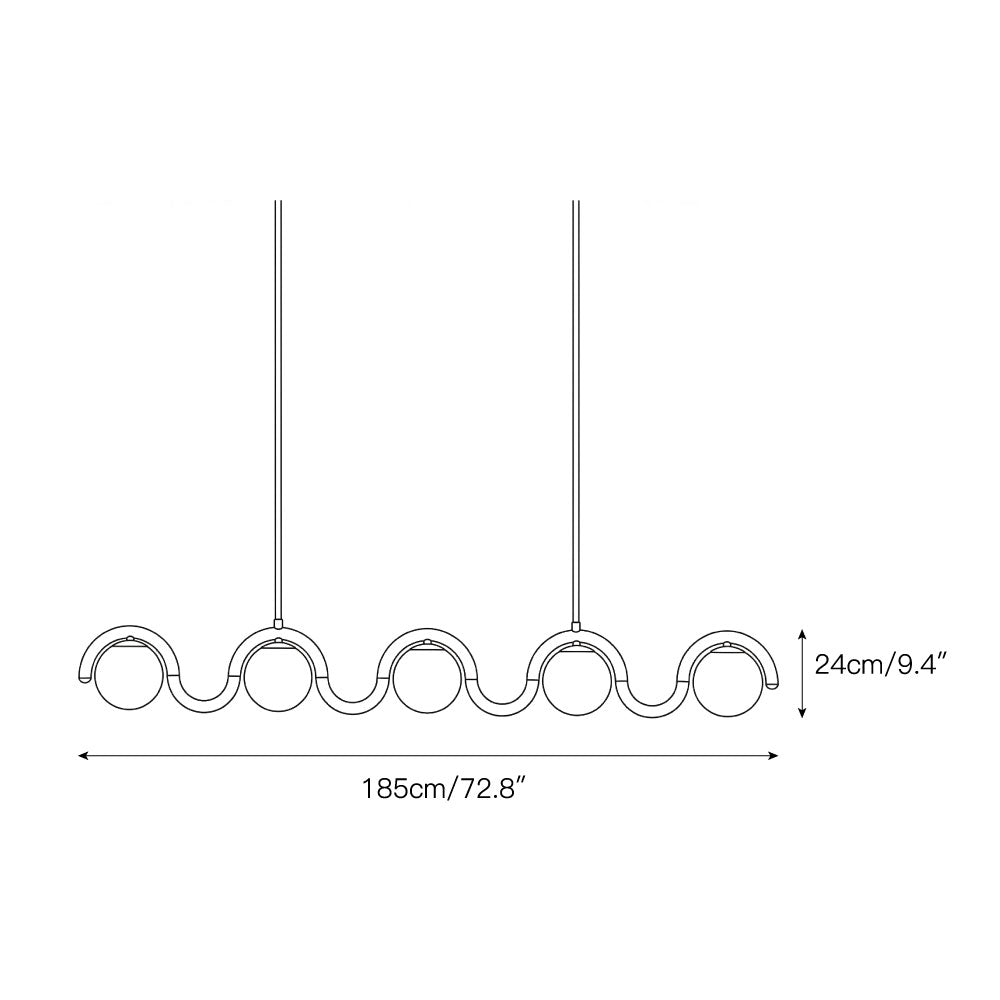 Elowis Linear Pendelleuchte mit Kugeln