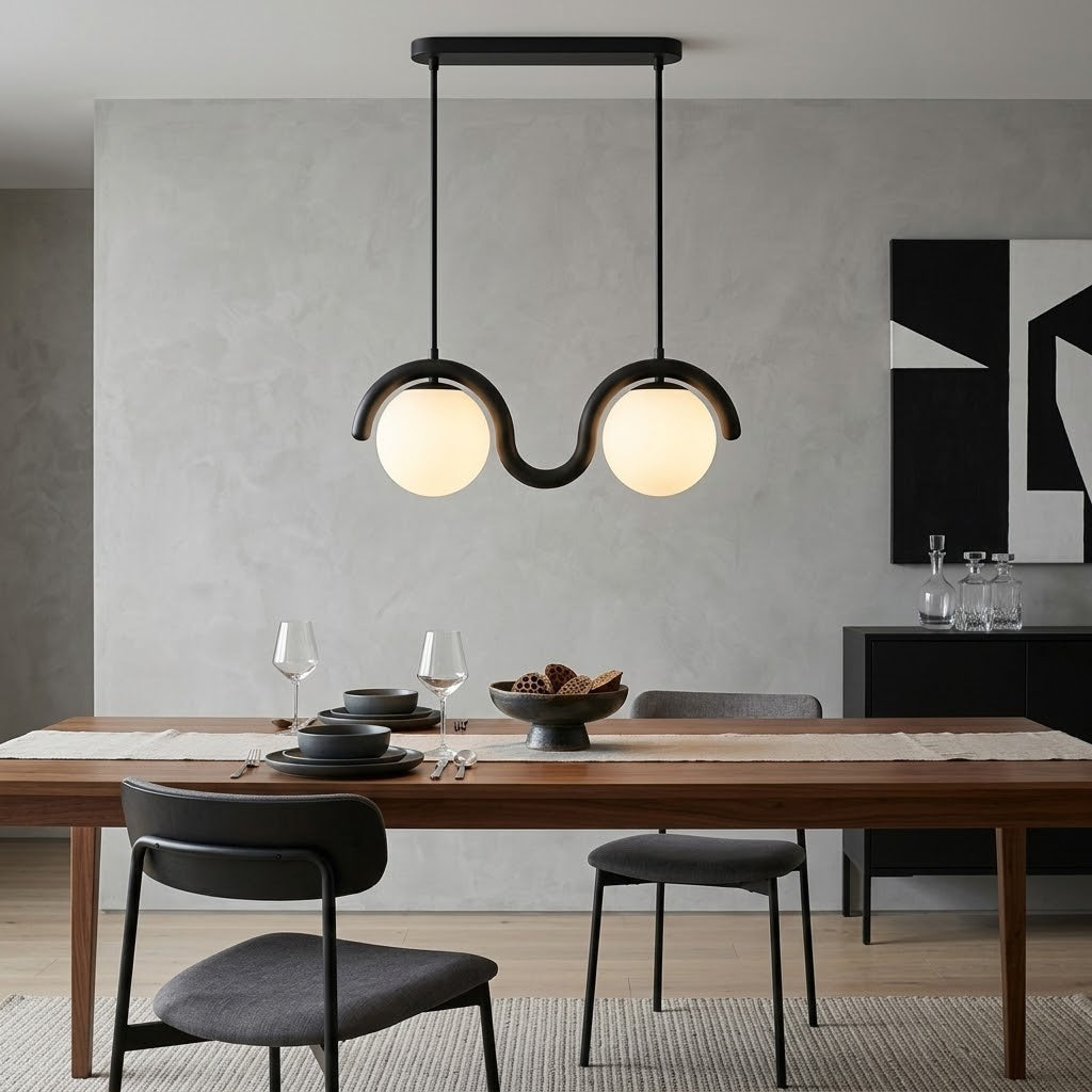 Elowis Linear Pendelleuchte mit Kugeln