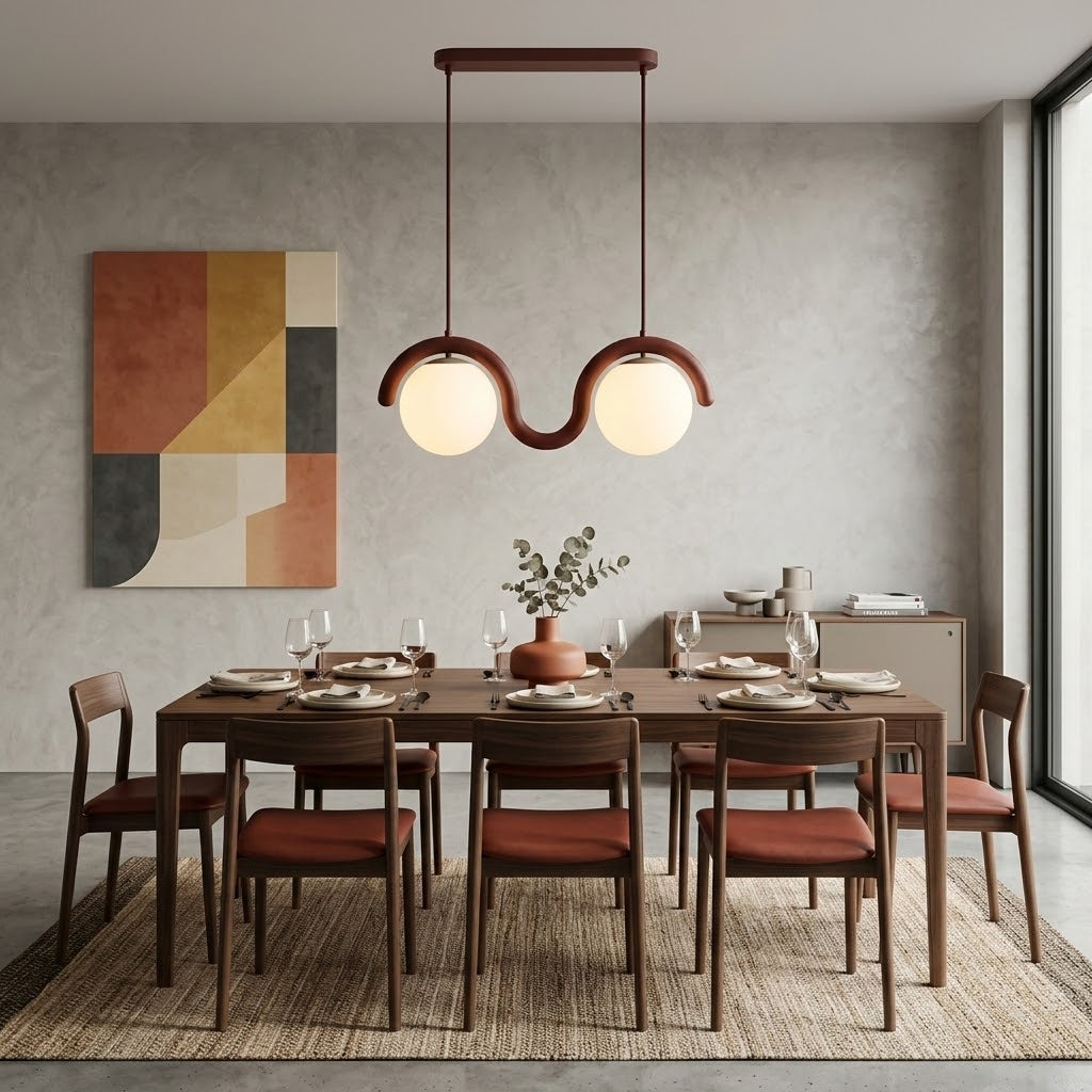 Elowis Linear Pendelleuchte mit Kugeln