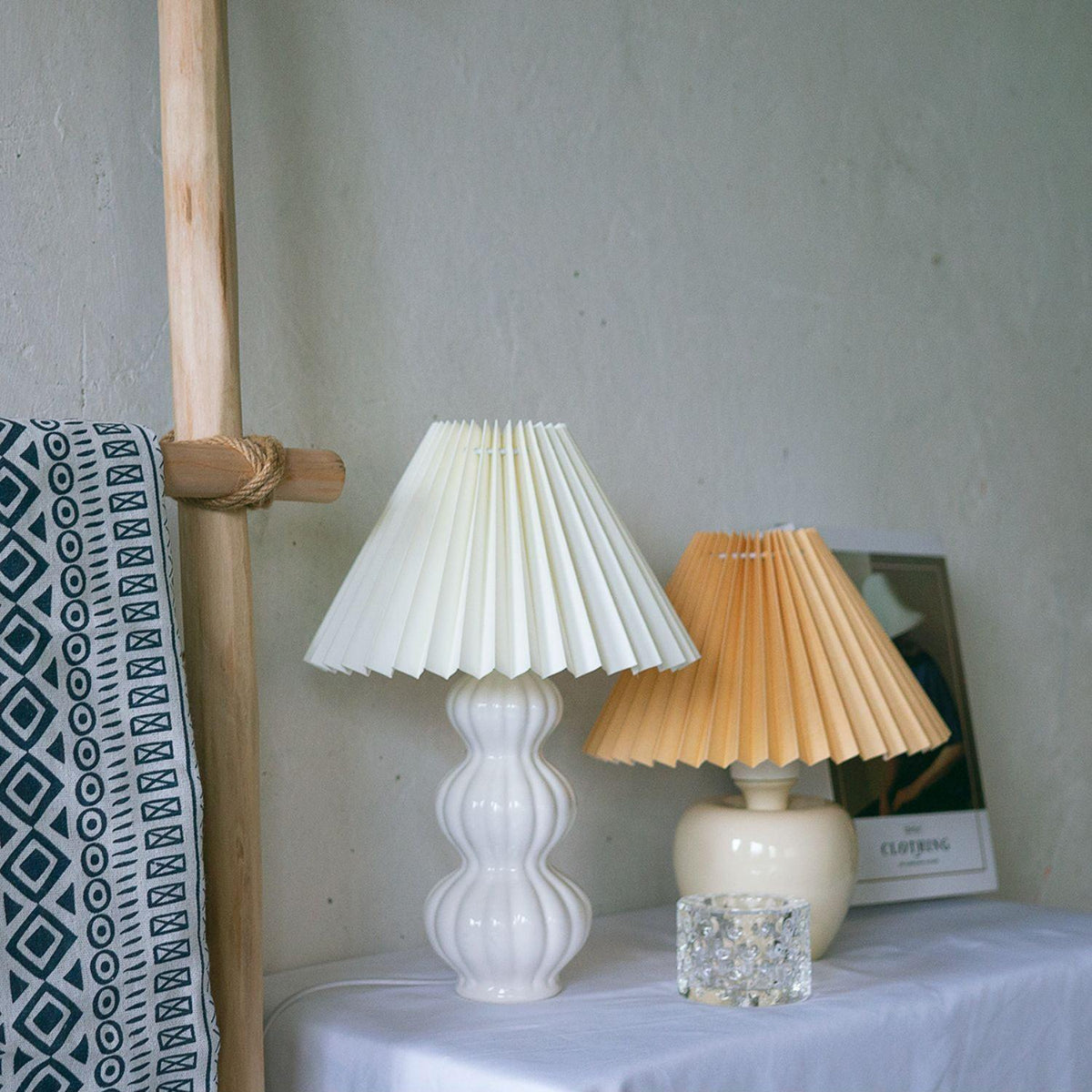 Hart Vintage-Stoff-Tischleuchte