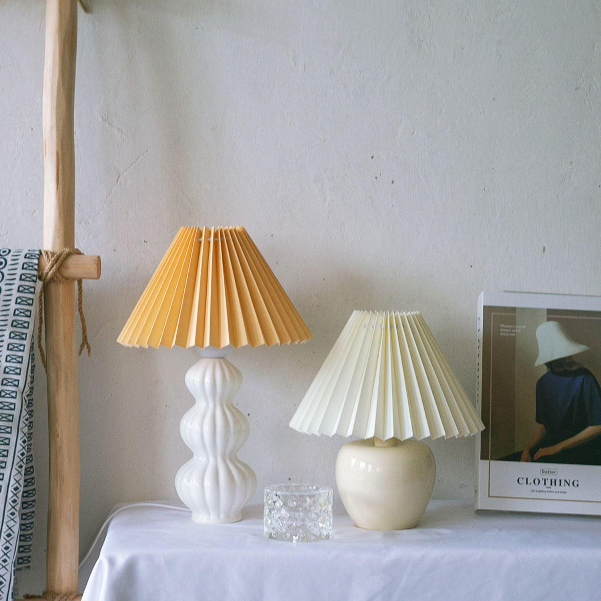 Hart Vintage-Stoff-Tischleuchte