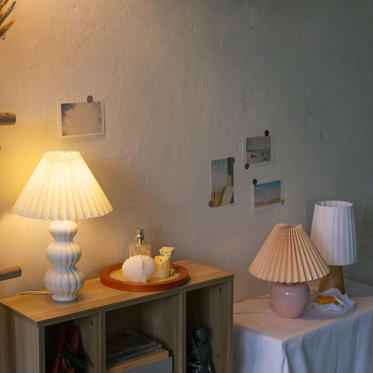 Hart Vintage-Stoff-Tischleuchte