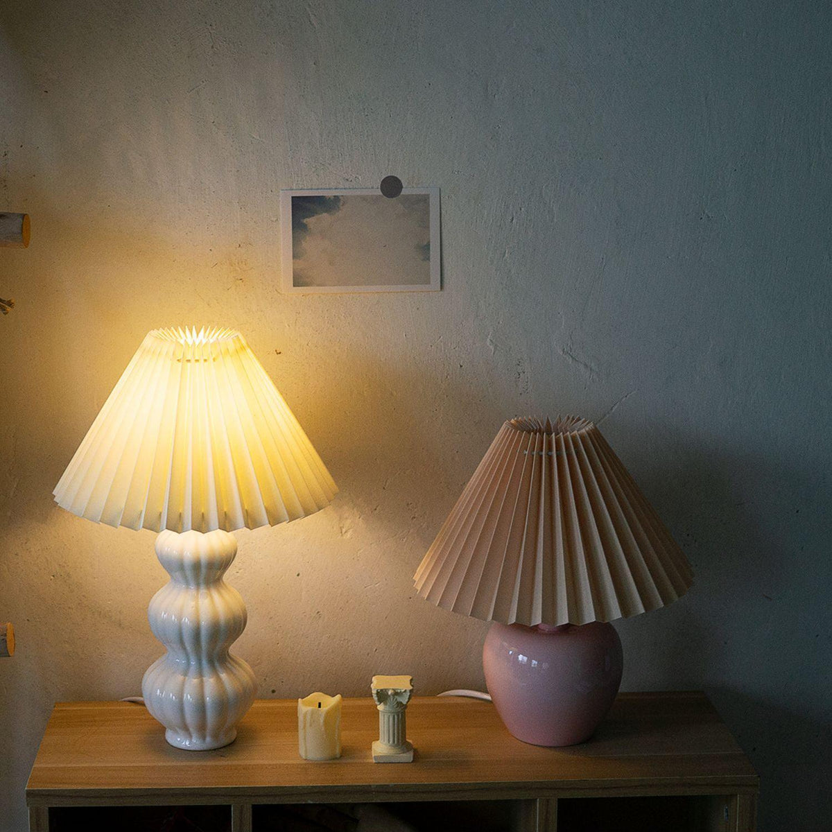 Hart Vintage-Stoff-Tischleuchte