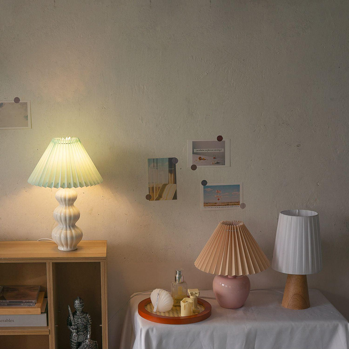 Hart Vintage-Stoff-Tischleuchte
