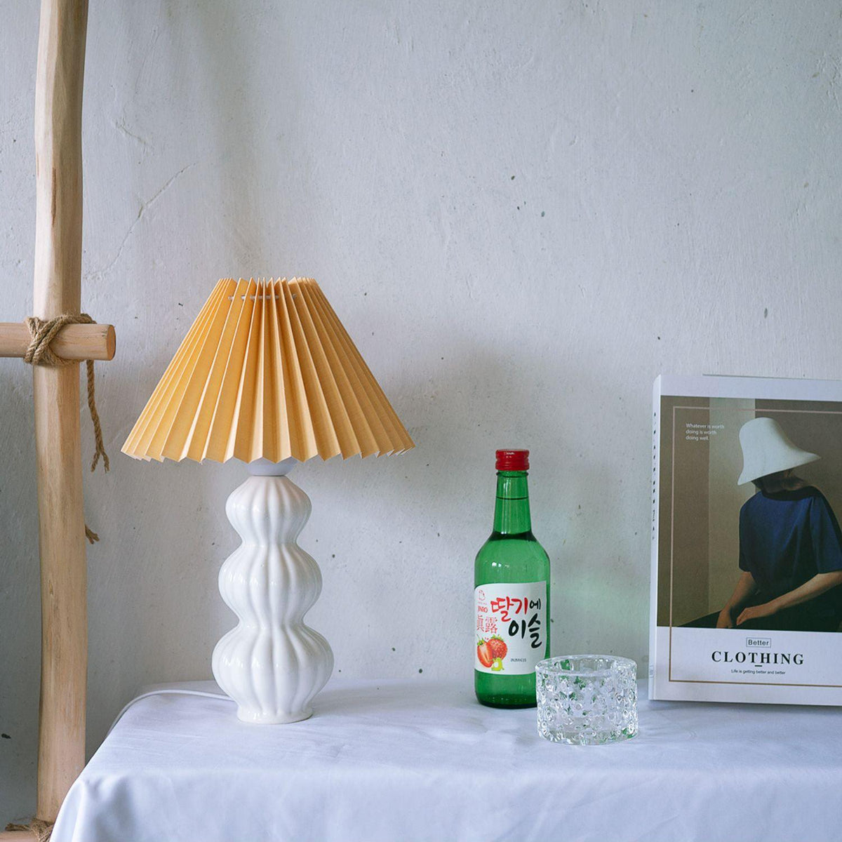 Hart Vintage-Stoff-Tischleuchte