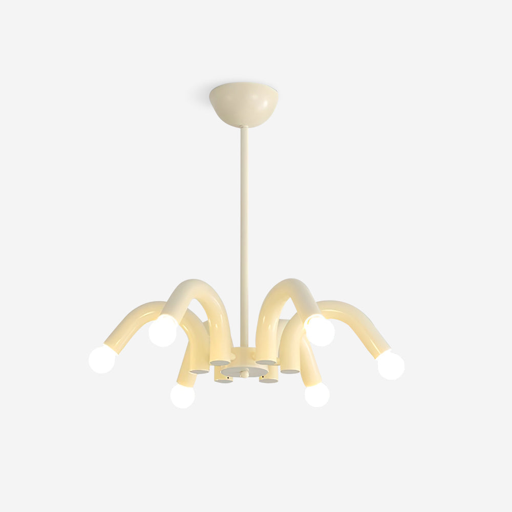 Fivelle Kronleuchter in Creme mit mehreren Armen im zeitgenössischen Stil