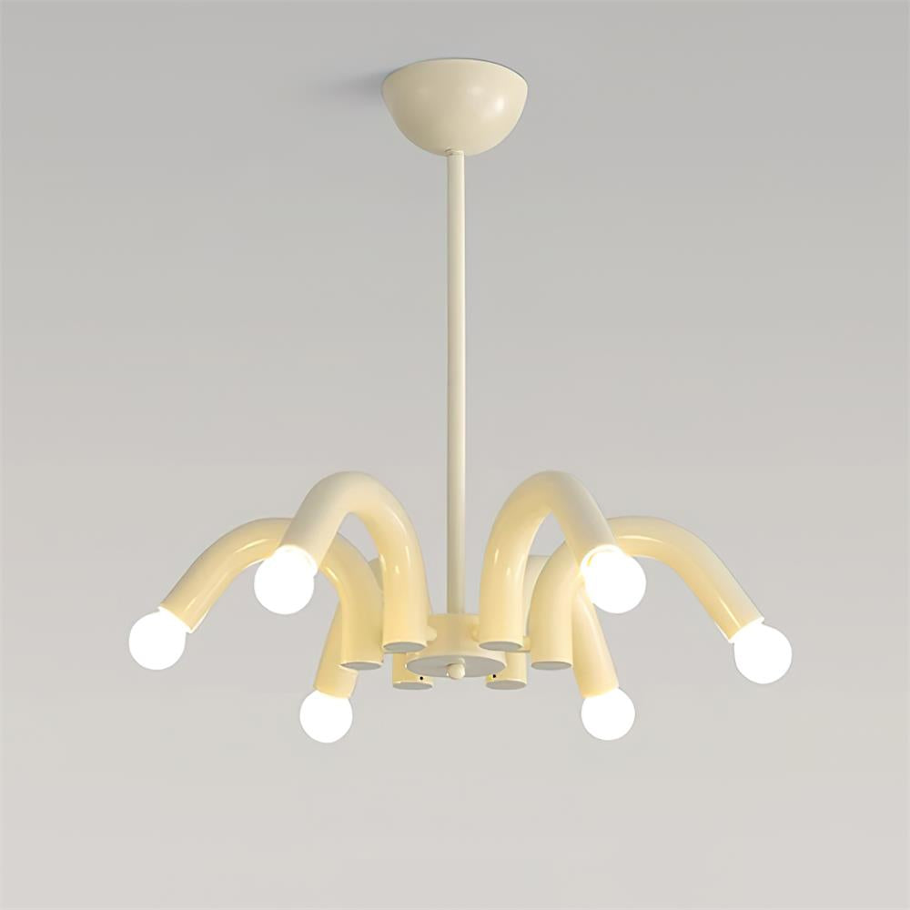 Fivelle Kronleuchter in Creme mit mehreren Armen im zeitgenössischen Stil