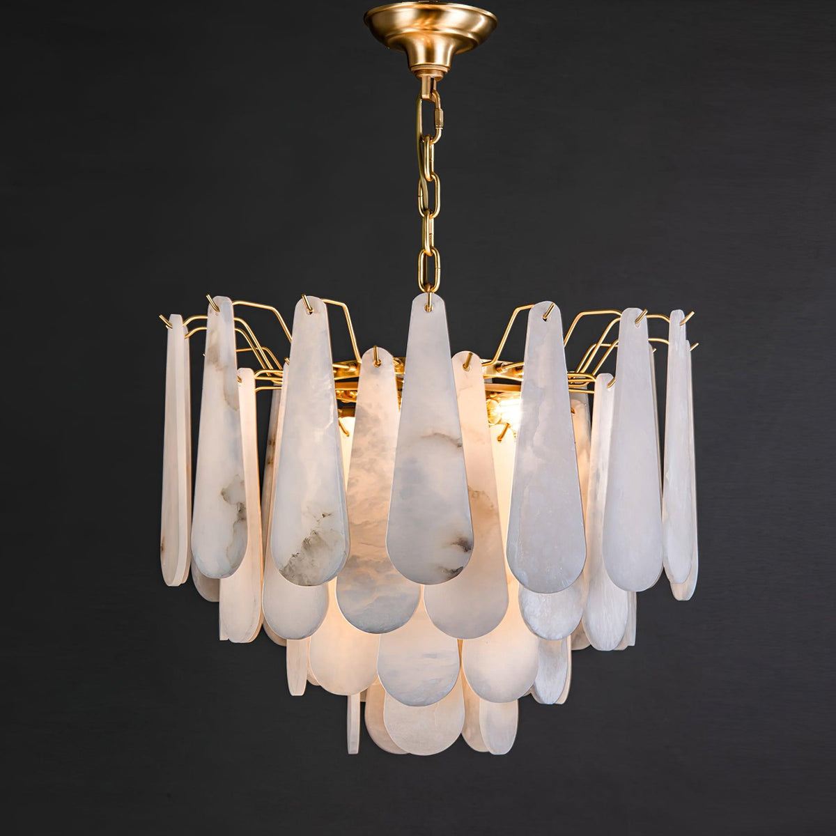 Niveneon Träne Alabaster Kronleuchter