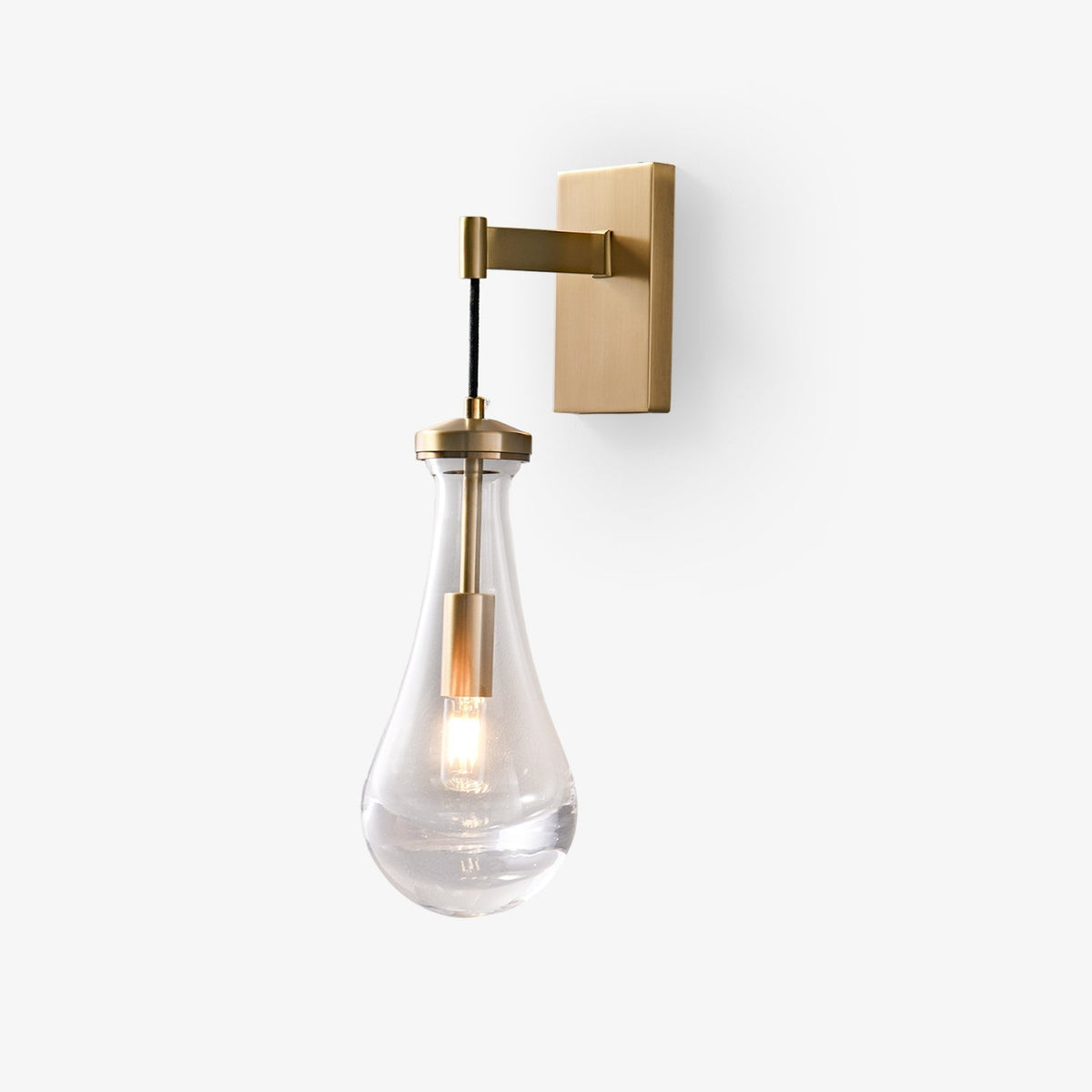 Lyshaos zeitgenössische minimalistische Messing-Glas-Wandleuchte