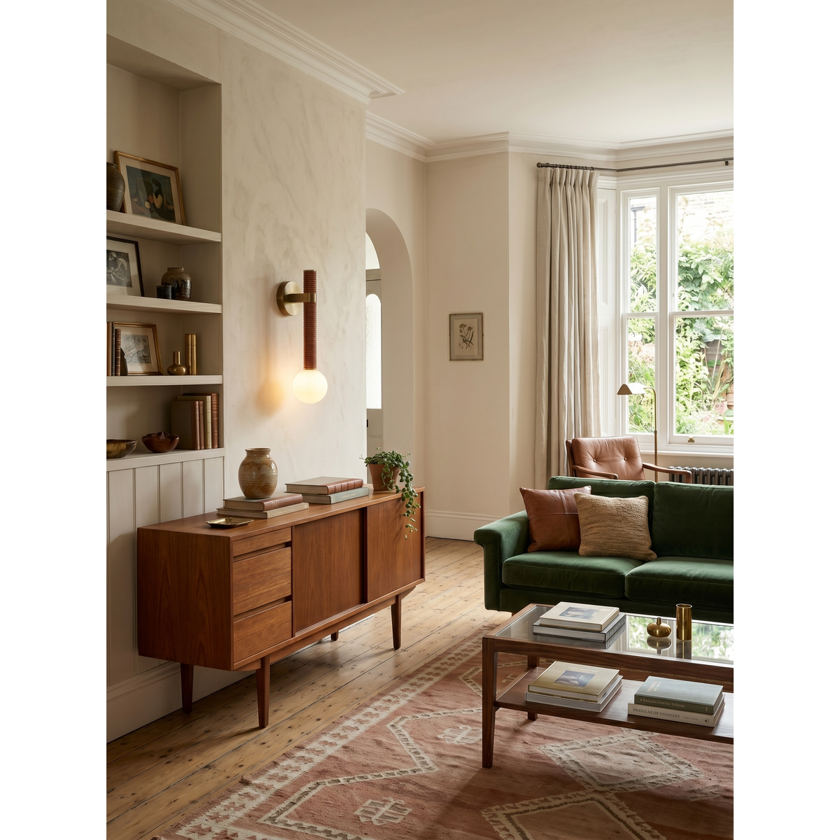 Cordelia Wandleuchte Antique Brass & Braun