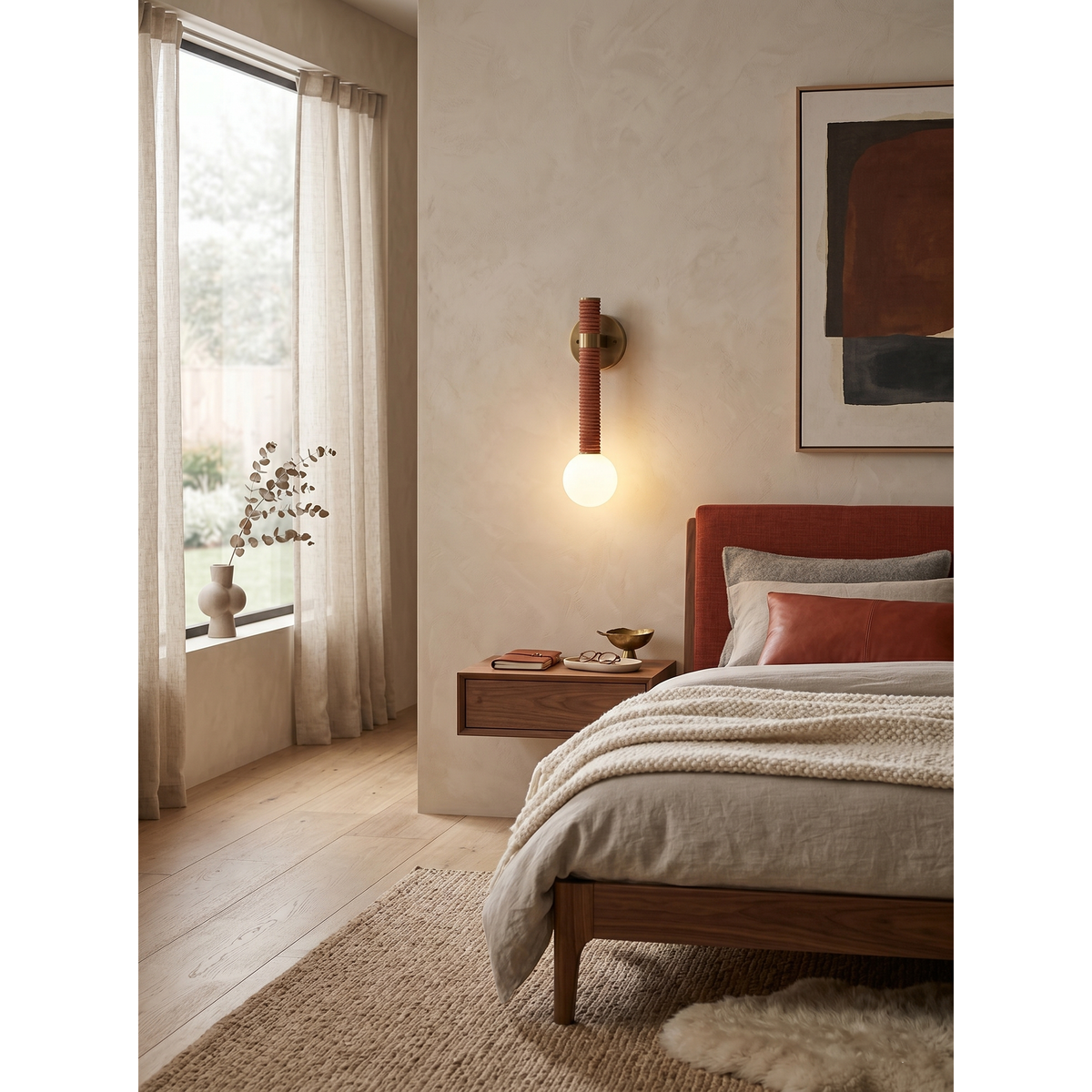 Cordelia Wandleuchte Antique Brass & Braun