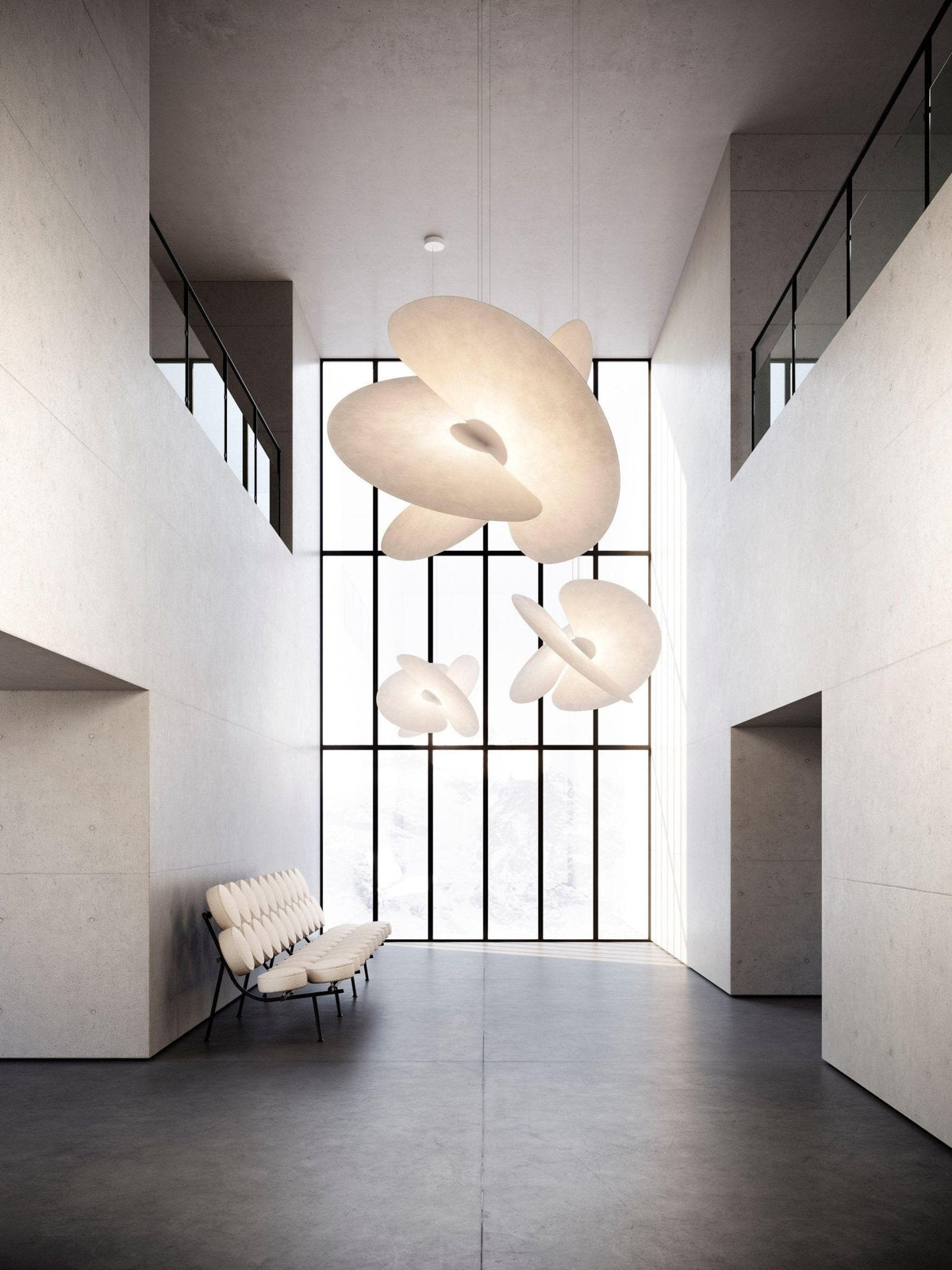Whirl moderne Pendelleuchte aus Stoff
