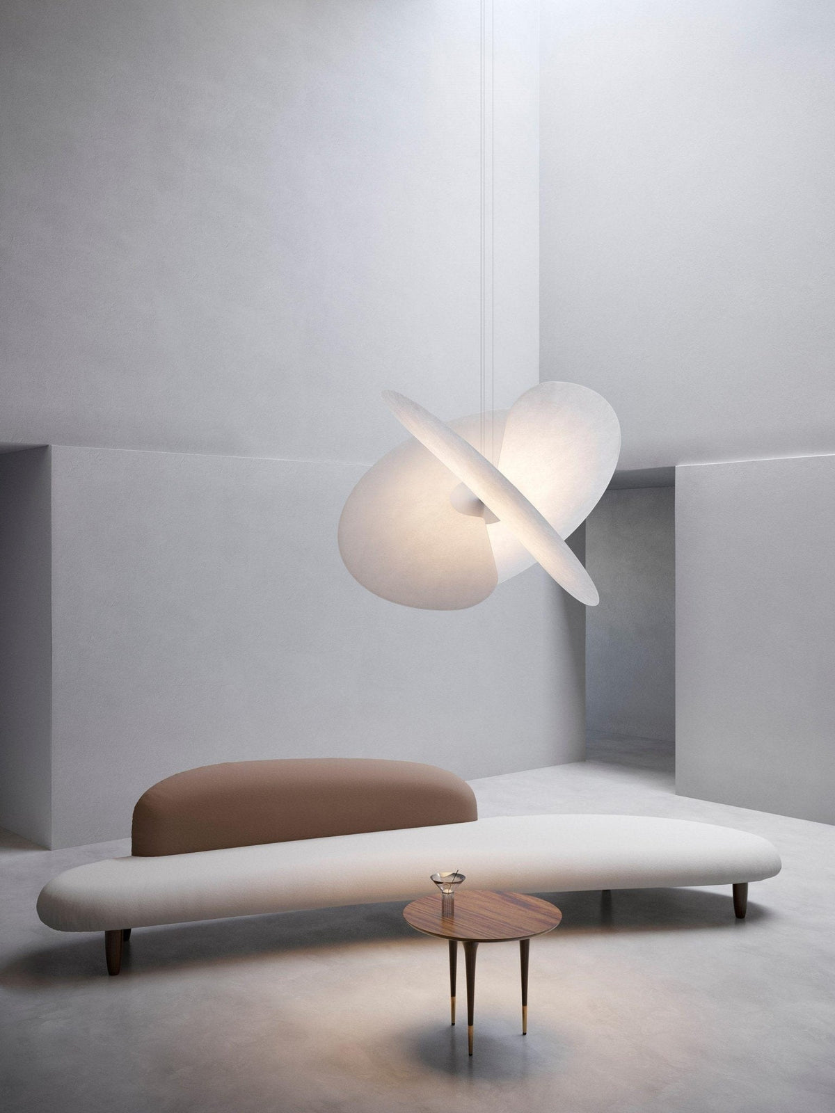 Whirl moderne Pendelleuchte aus Stoff
