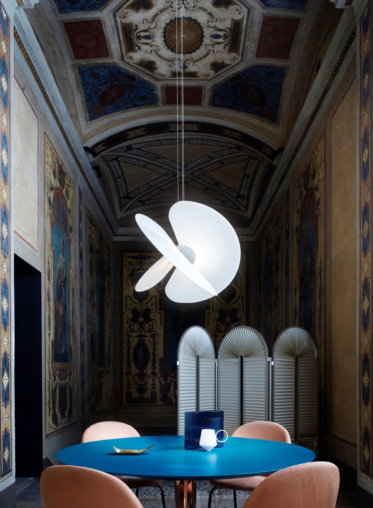Whirl moderne Pendelleuchte aus Stoff