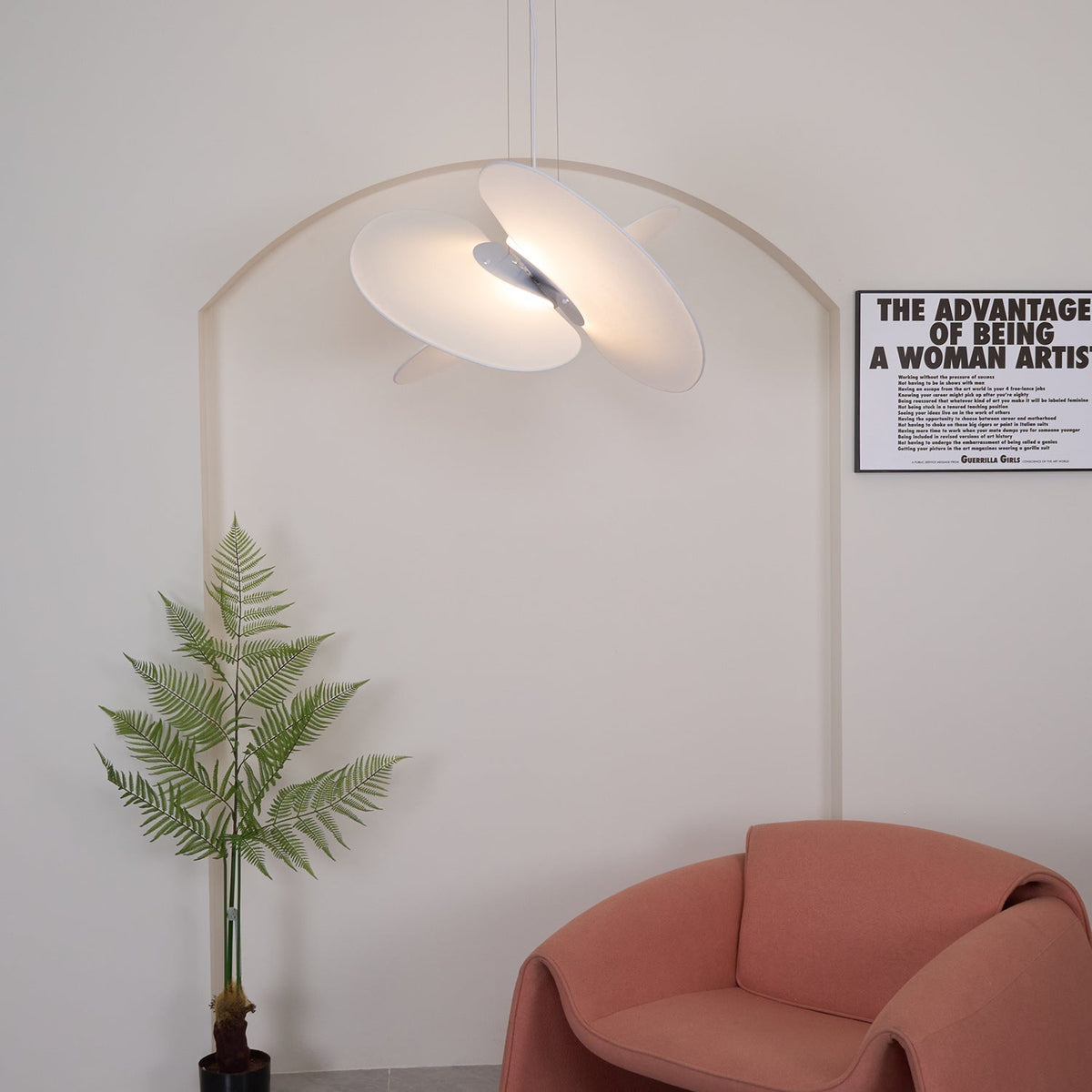 Whirl moderne Pendelleuchte aus Stoff