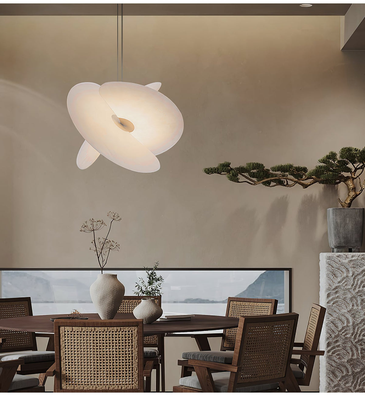 Whirl moderne Pendelleuchte aus Stoff
