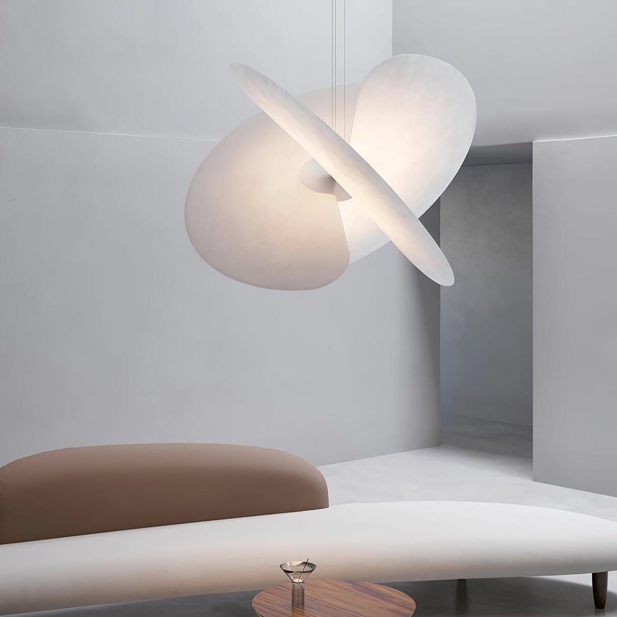 Whirl moderne Pendelleuchte aus Stoff