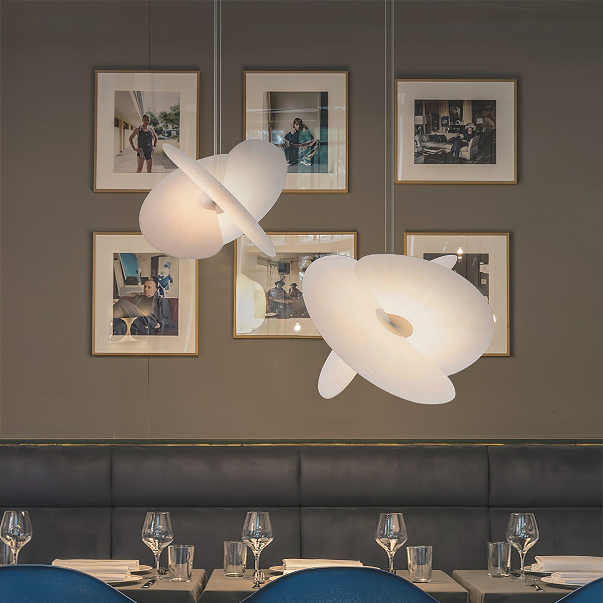 Whirl moderne Pendelleuchte aus Stoff