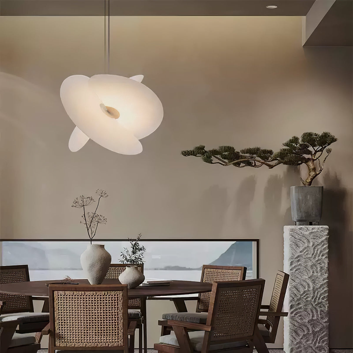 Whirl moderne Pendelleuchte aus Stoff
