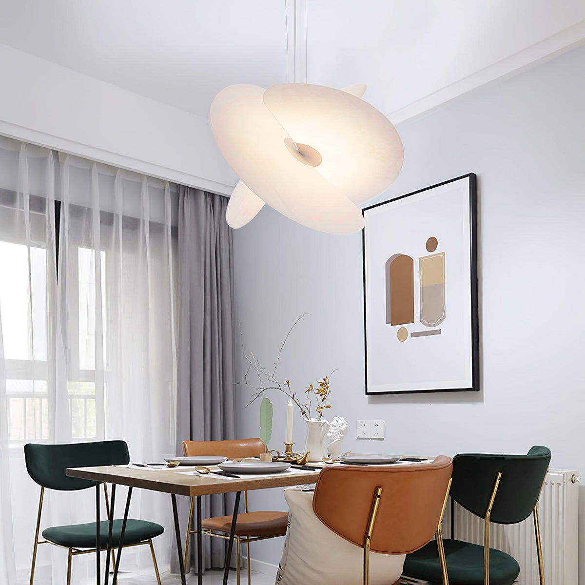 Whirl moderne Pendelleuchte aus Stoff