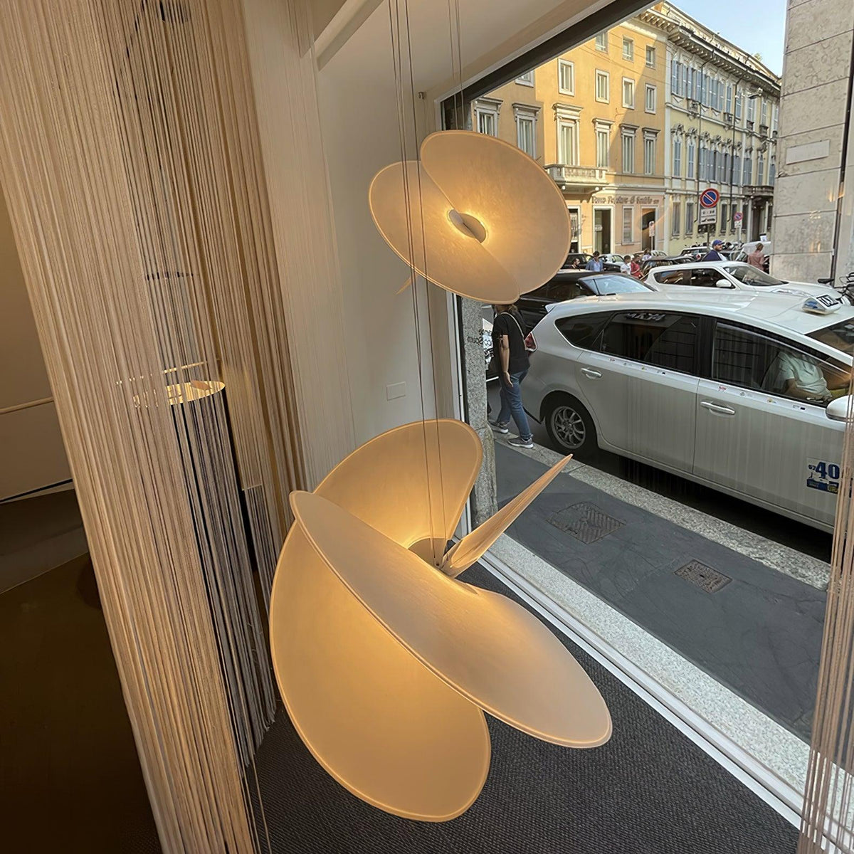 Whirl moderne Pendelleuchte aus Stoff