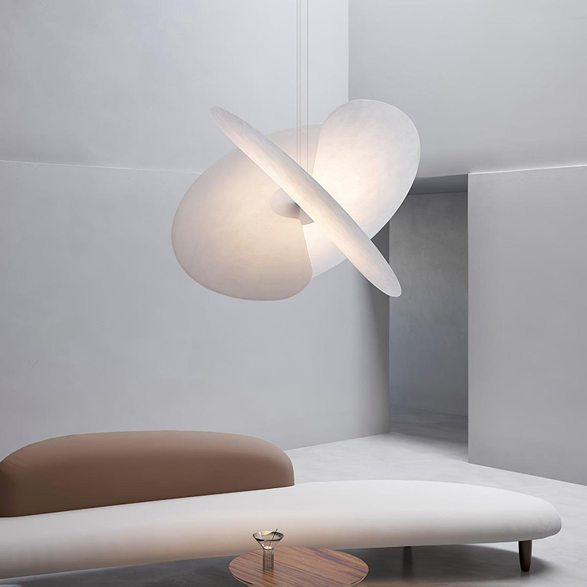 Whirl moderne Pendelleuchte aus Stoff