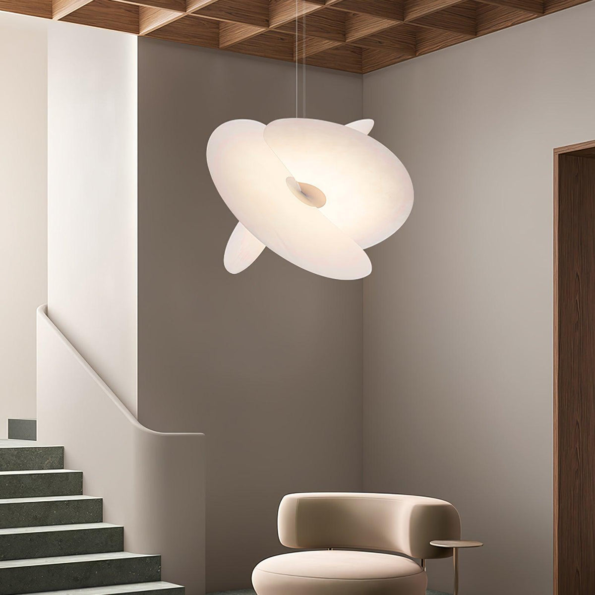 Whirl moderne Pendelleuchte aus Stoff