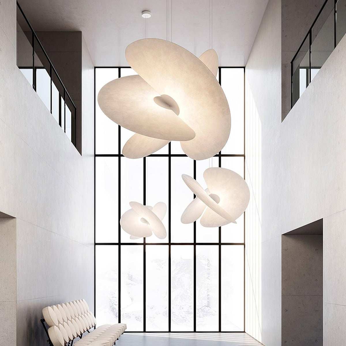 Whirl moderne Pendelleuchte aus Stoff