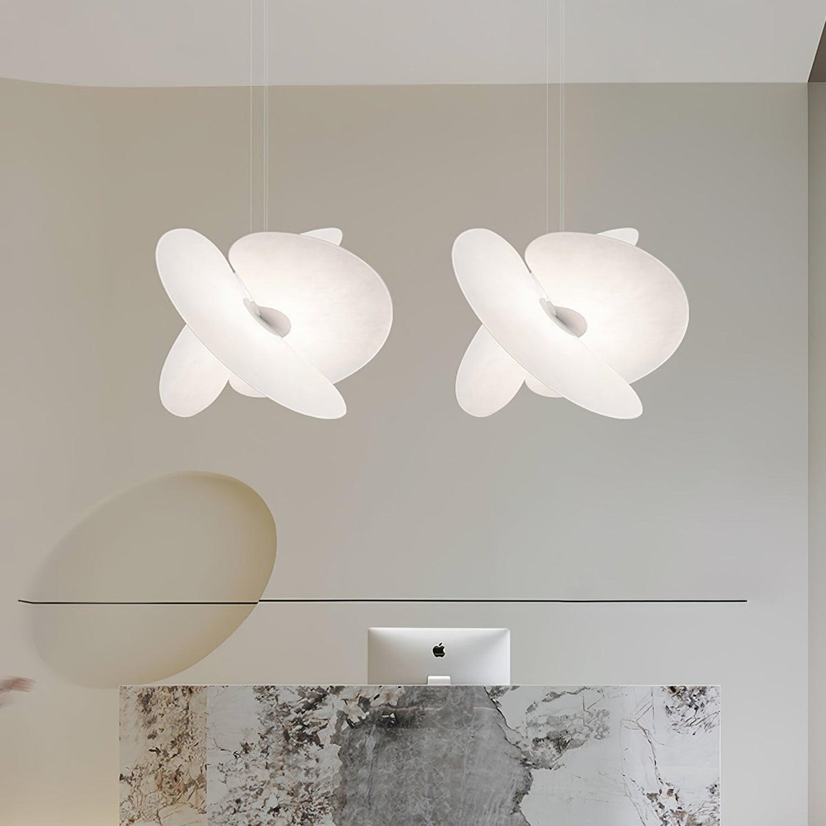 Whirl moderne Pendelleuchte aus Stoff
