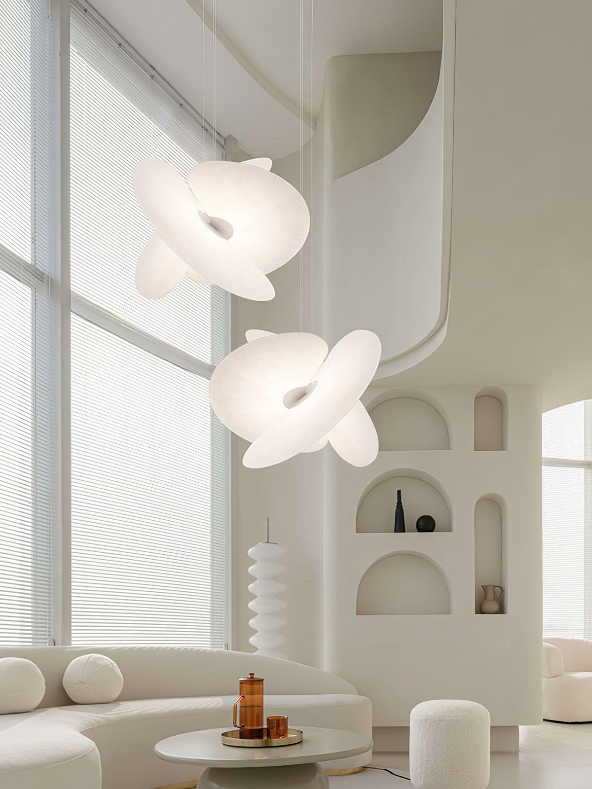 Whirl moderne Pendelleuchte aus Stoff
