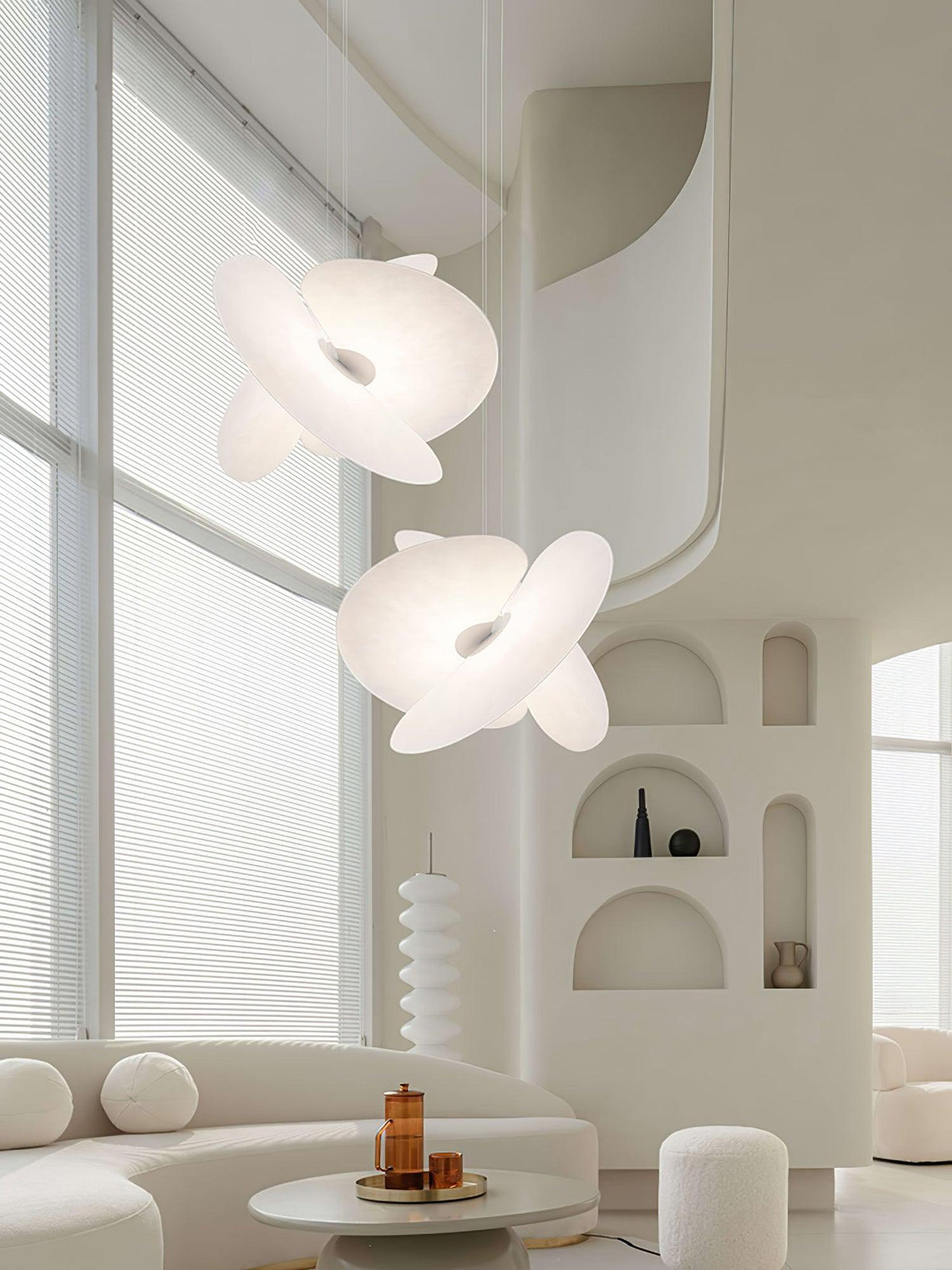 Whirl moderne Pendelleuchte aus Stoff