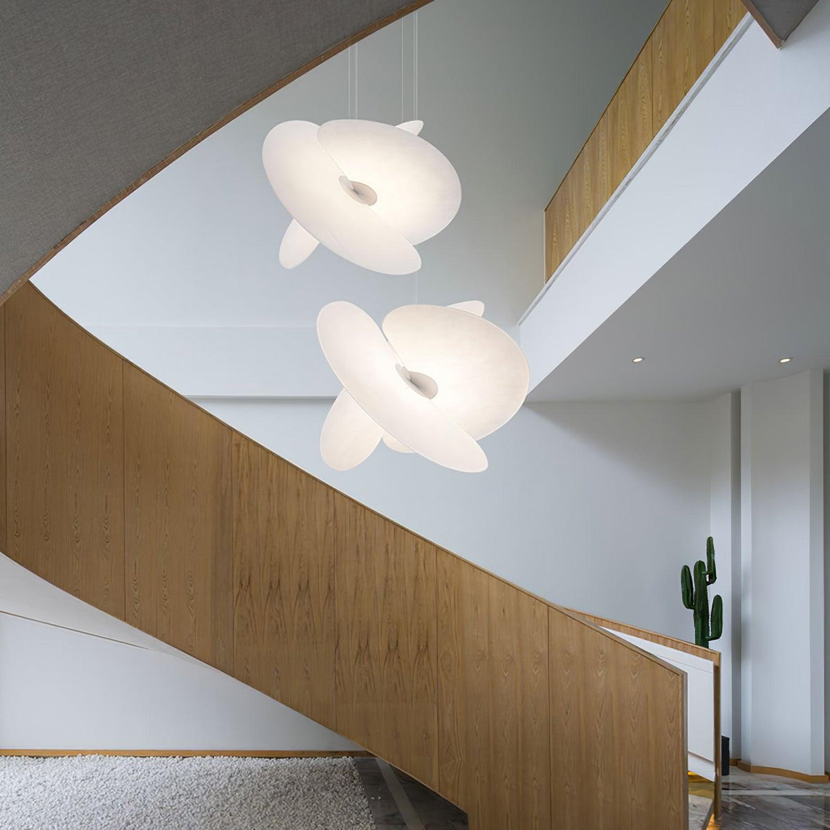 Whirl moderne Pendelleuchte aus Stoff