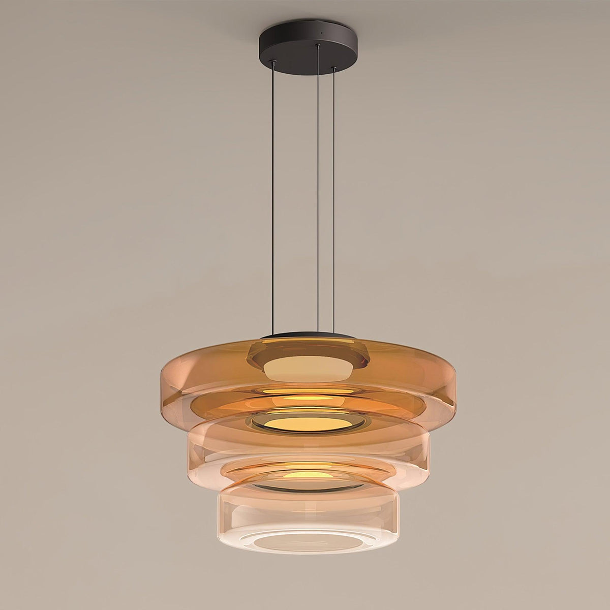 Lioralaine Pendelleuchte Glaskreise Mehrstufig