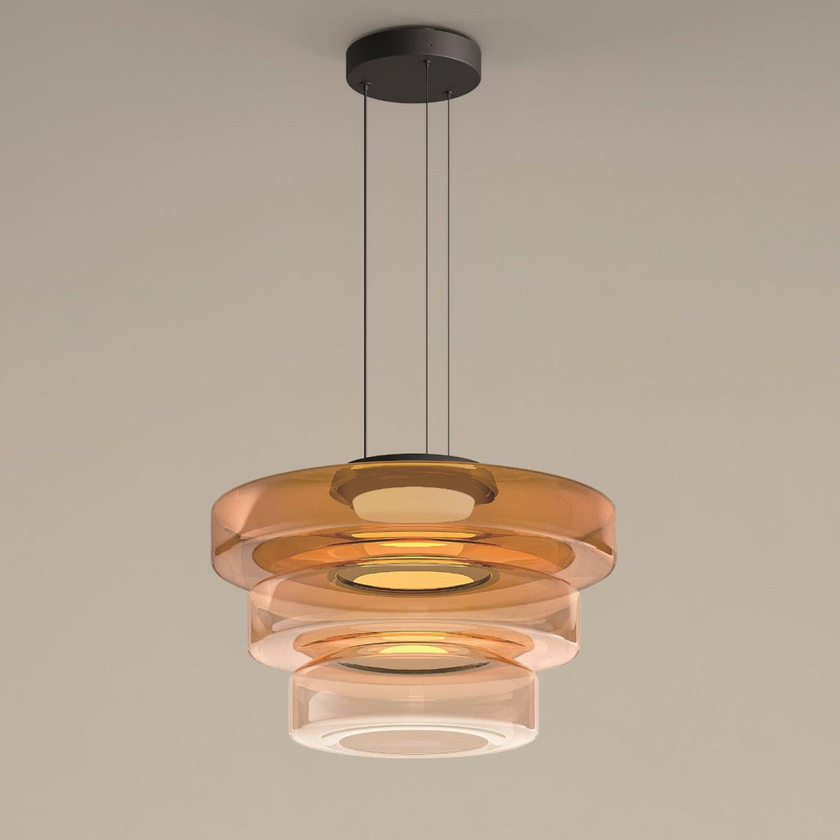 Lioralaine Pendelleuchte Glaskreise Mehrstufig