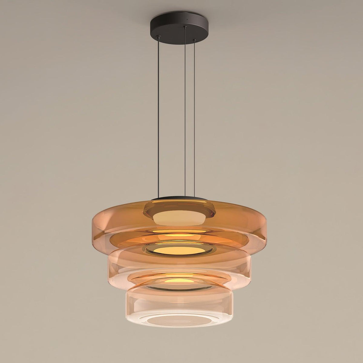 Lioralaine Pendelleuchte Glaskreise Mehrstufig
