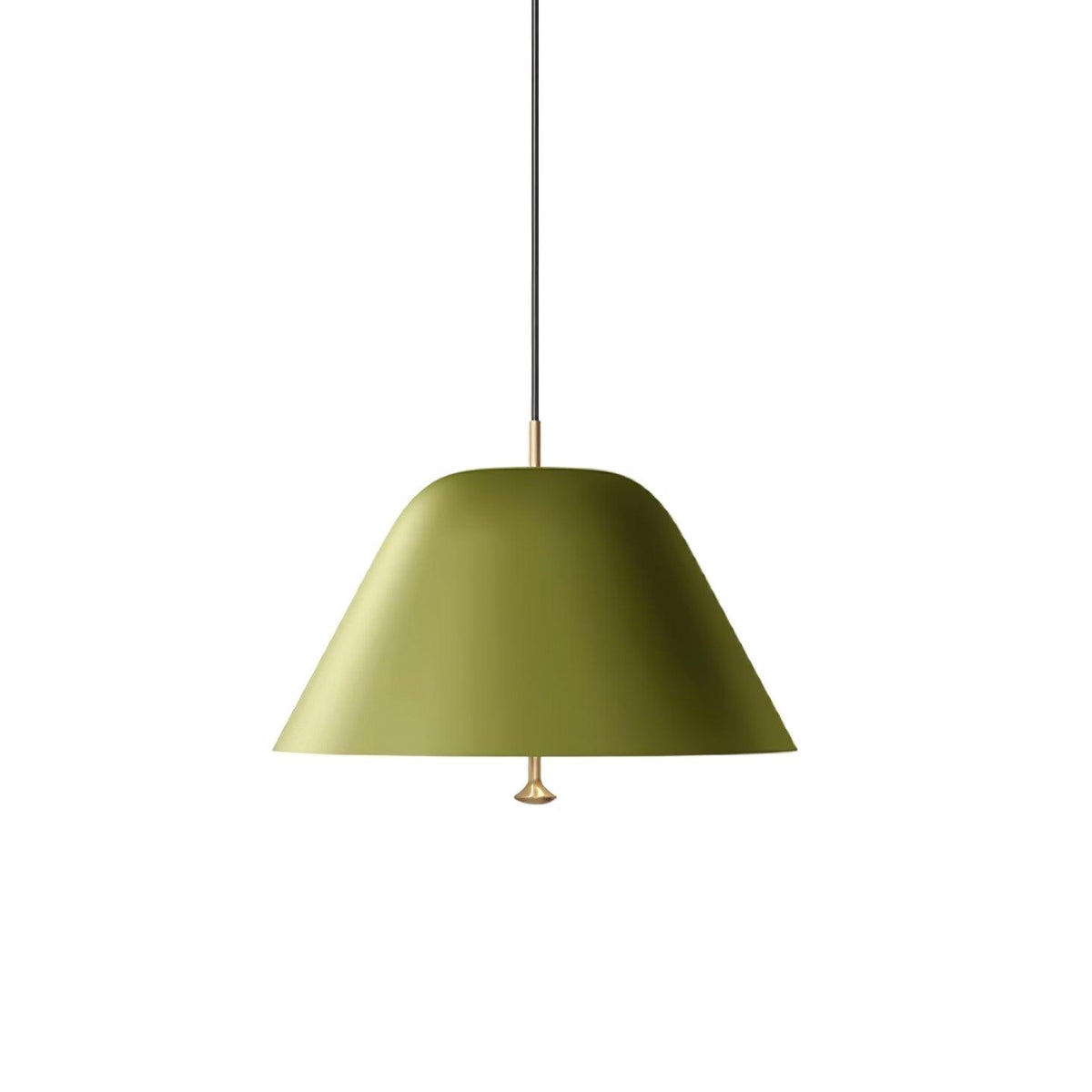 Moderne Pendelleuchte mit Metall-Lampenschirm in Grün und Weiß minimalistisch