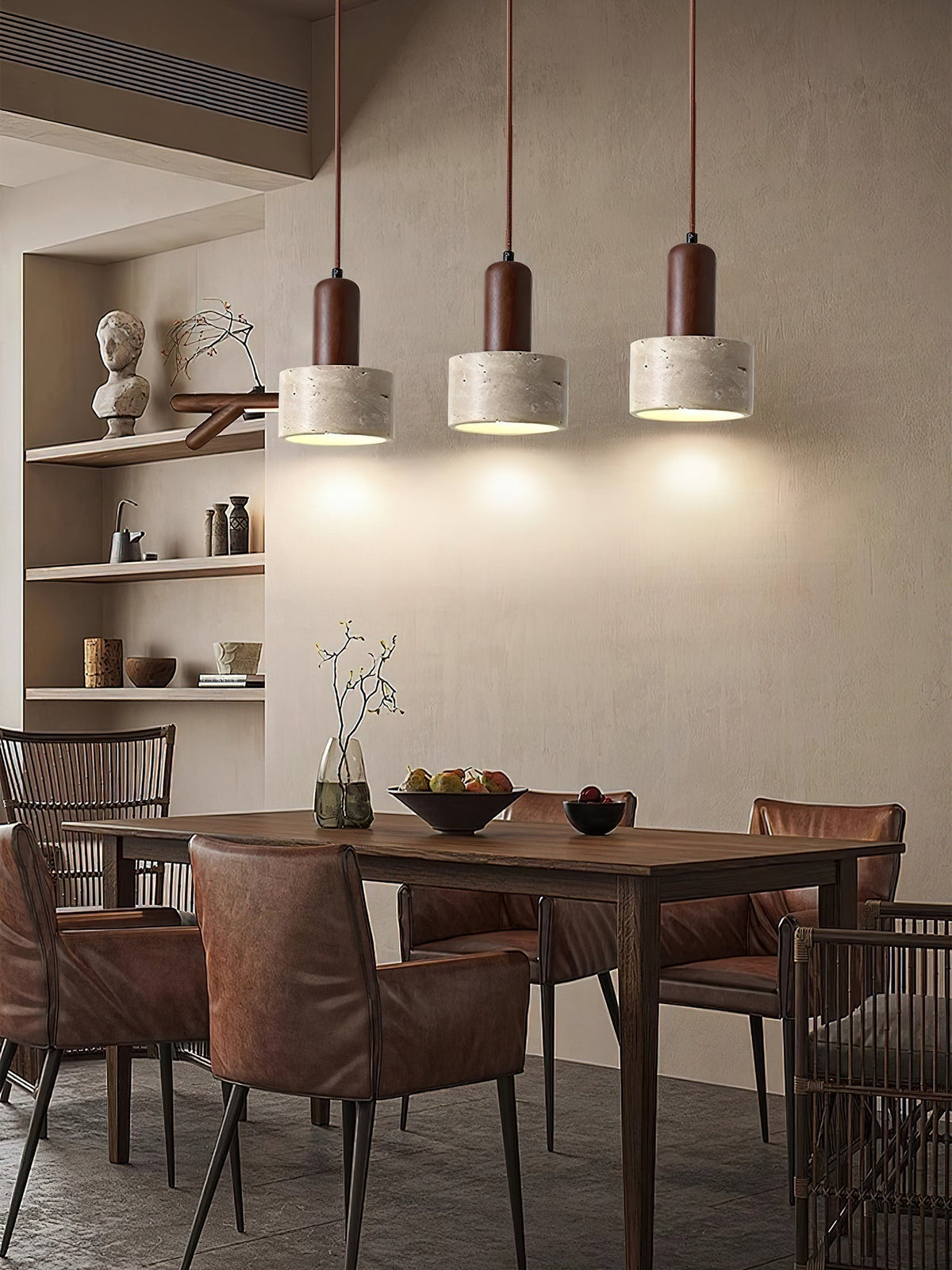 Jlynis Dual-Material Travertine Pendelleuchte