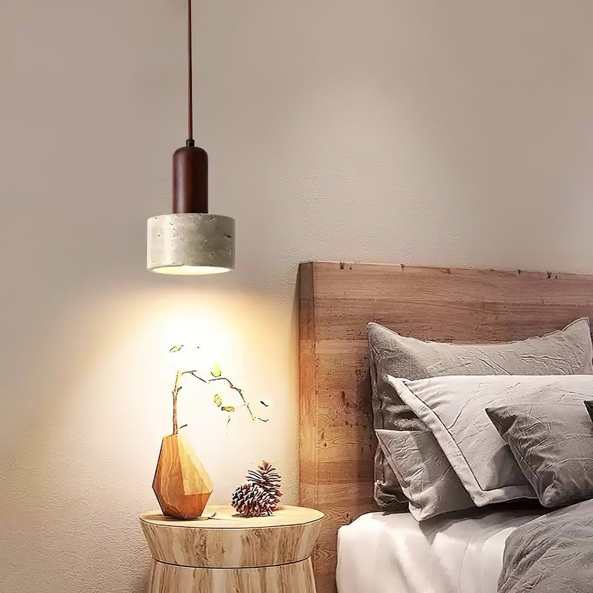 Jlynis Dual-Material Travertine Pendelleuchte