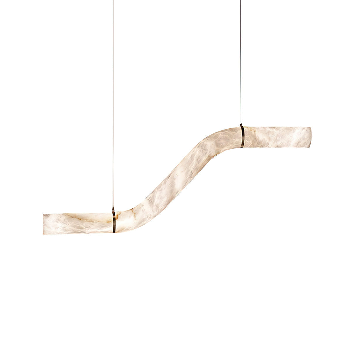 Liberty Kronleuchter gebogener Alabaster-Ribbon-Silhouette