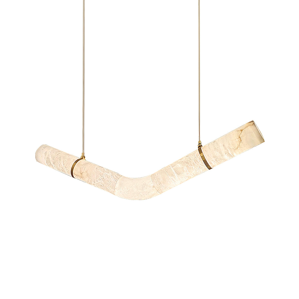Liberty Kronleuchter gebogener Alabaster-Ribbon-Silhouette