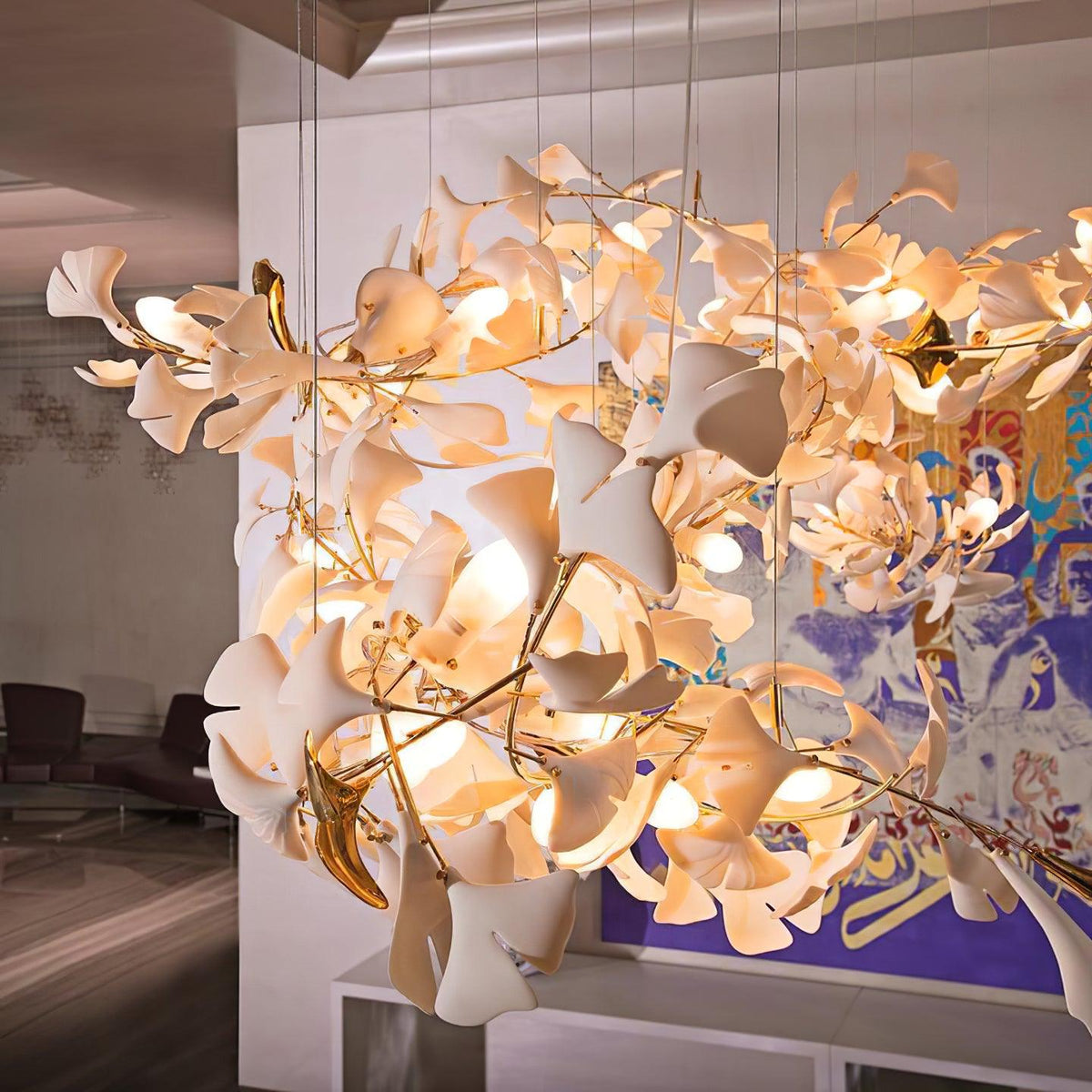 Ayla Kronleuchter Gingko Petal Keramik