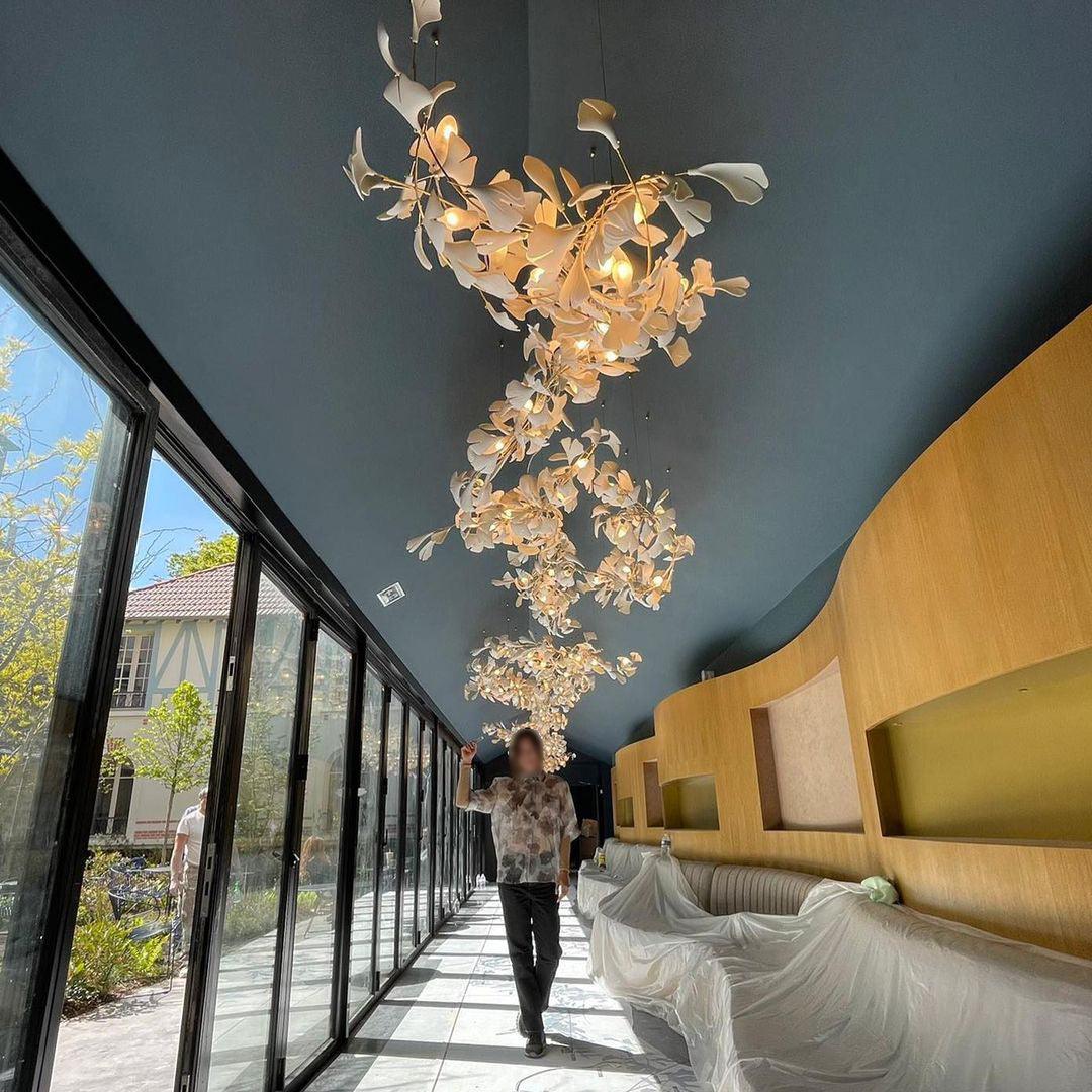 Ayla Kronleuchter Gingko Petal Keramik