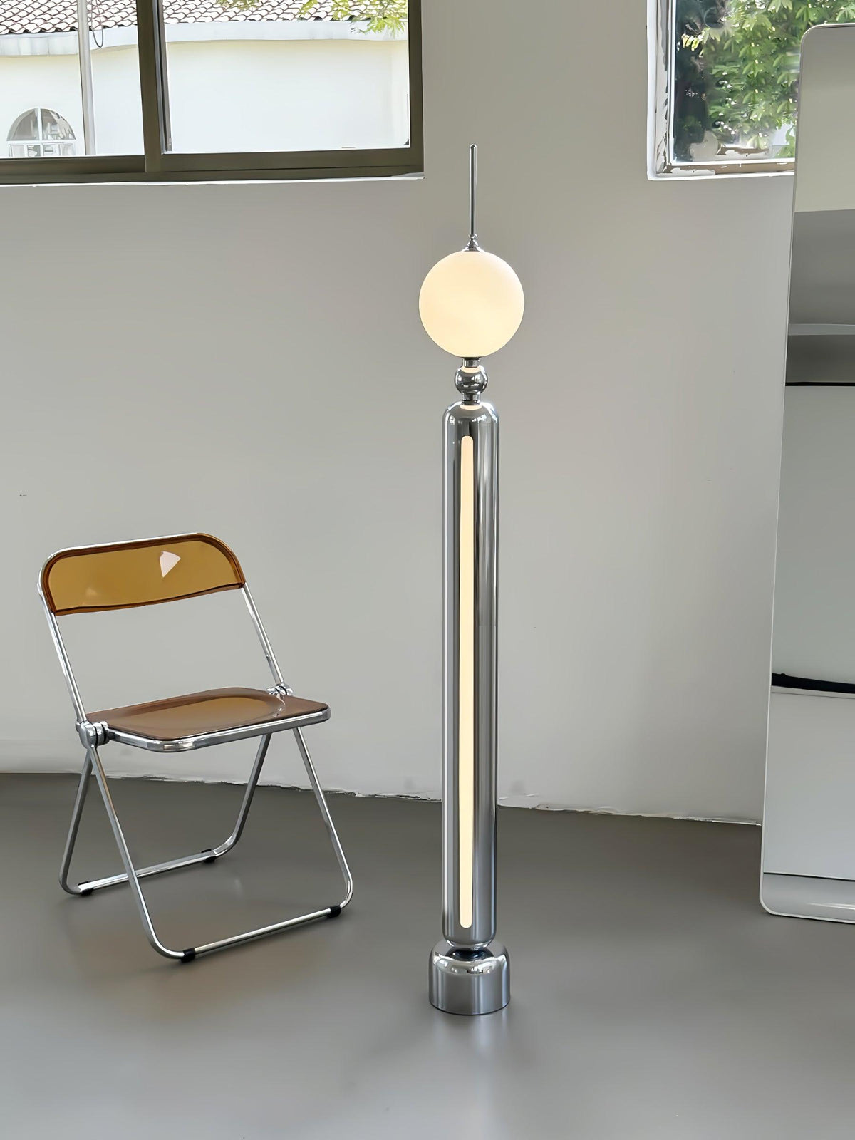 Ardinielle futuristische Stehleuchte aus Edelstahl