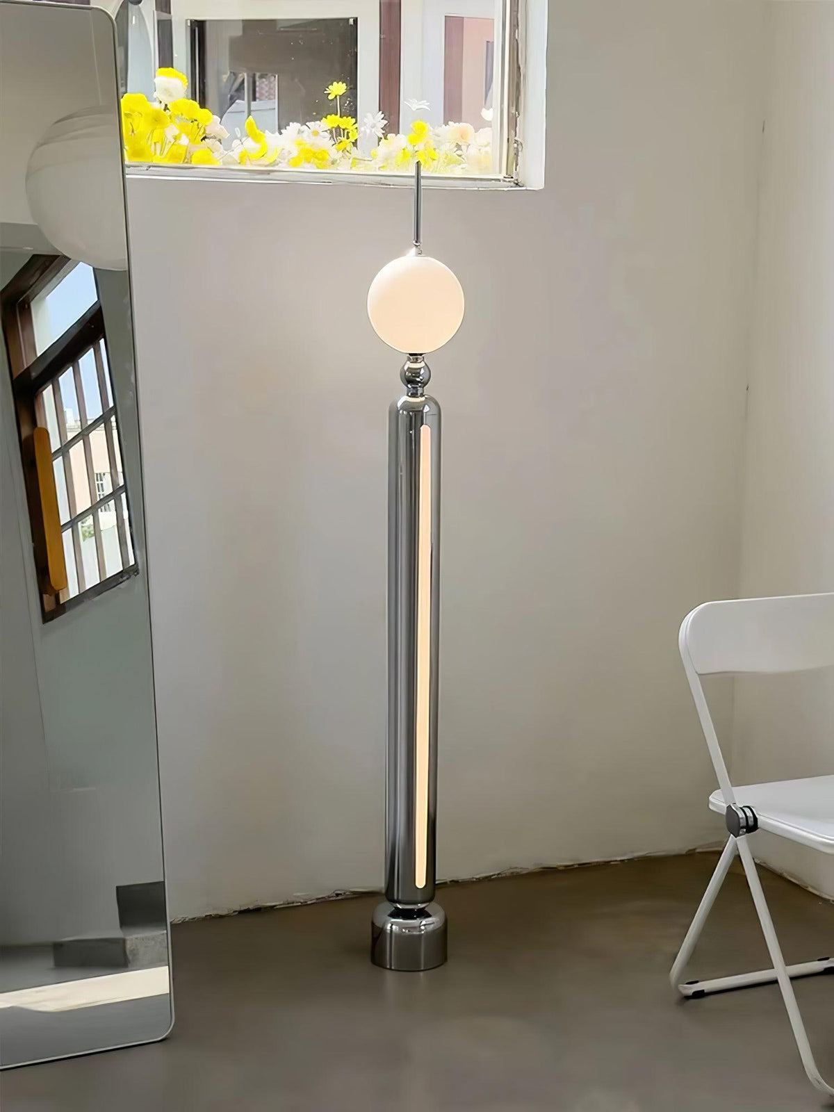 Ardinielle futuristische Stehleuchte aus Edelstahl